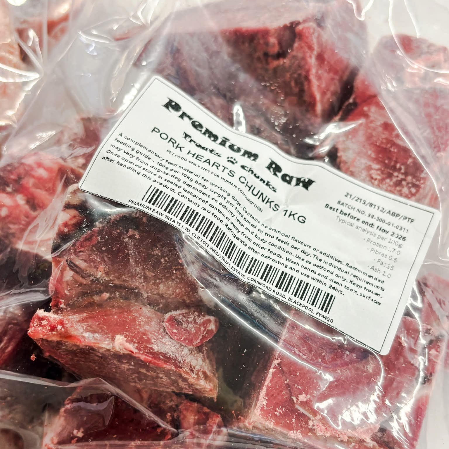 Premium Raw Pork Heart Chunks