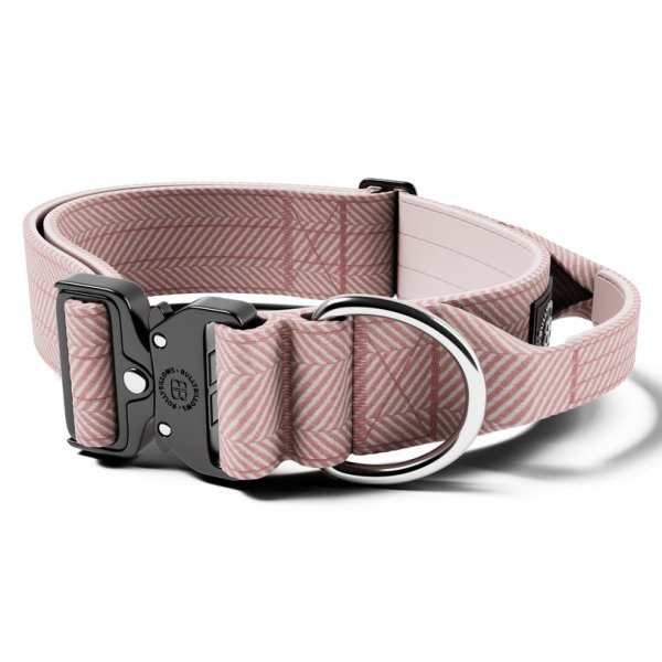 BullyBillows Combat Collar - Soft Pink Herringbone