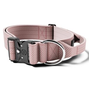BullyBillows Combat Collar - Soft Pink Herringbone